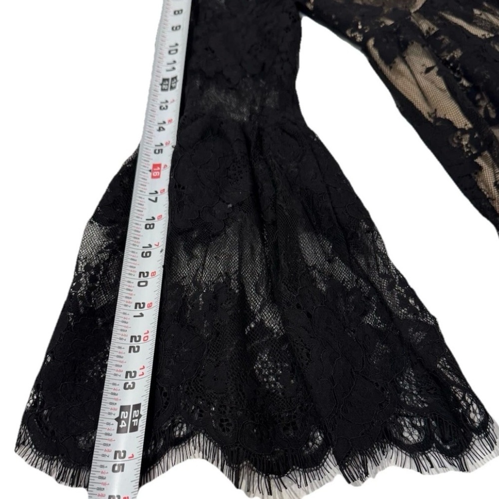 Black Lace Babydoll Dress Whimsygoth Fairygoth Sheer Lace Lined Witchy Lrg NWT - Picture 8 of 9